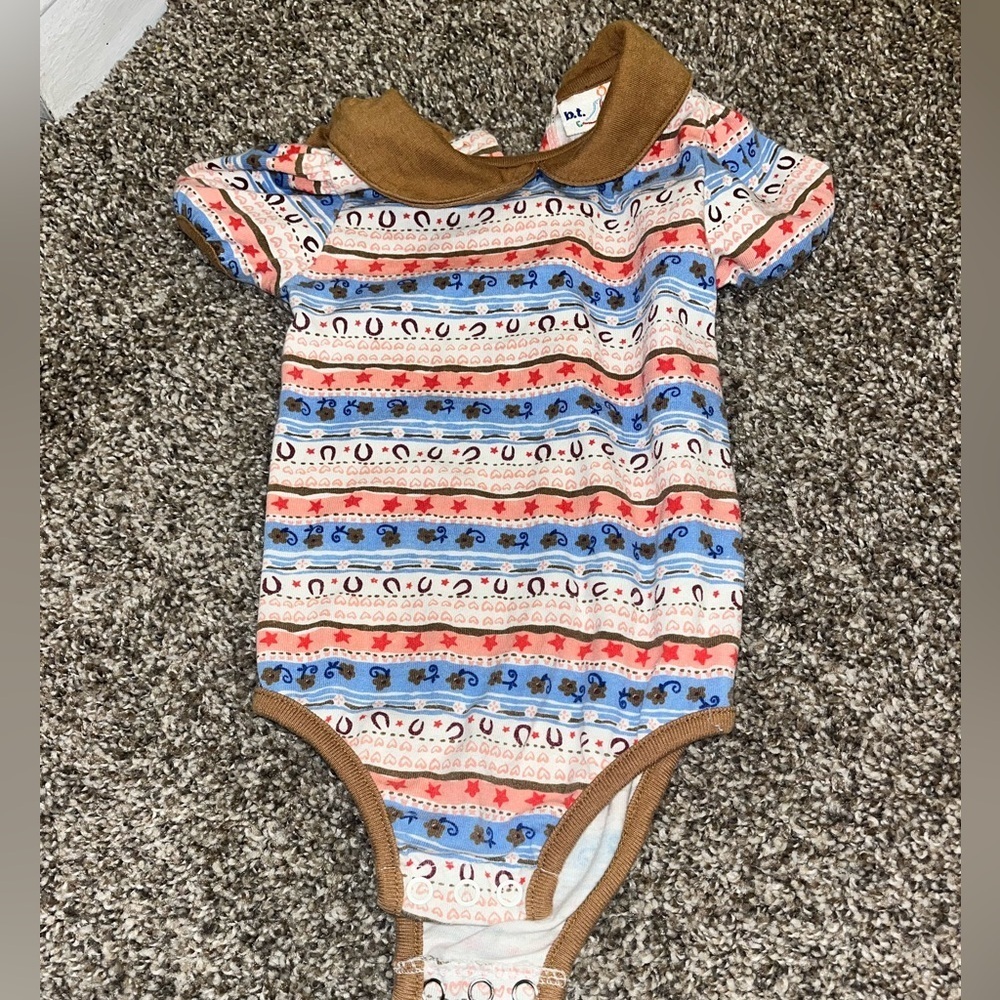 B.T. Kids Western Collard Onsie with snaps 0-6 months